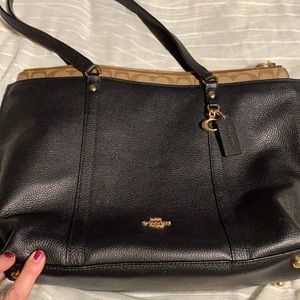 Coach large black shoulder tote